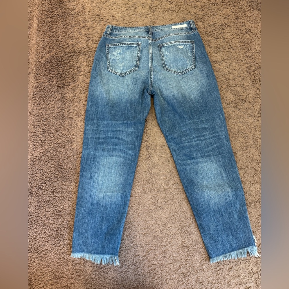 2 FOR $25 Cello Destructed Raw Hem Crop High Rise Jeans Ripped Destroyed 11 30 - Picture 6 of 7